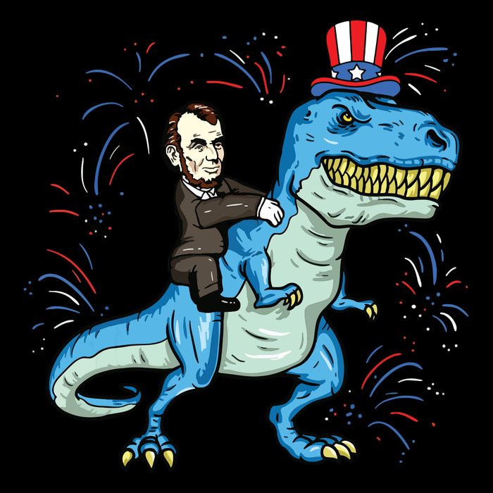 Abe Lincoln Riding A Dinosaur Trex 4th Of July Bag