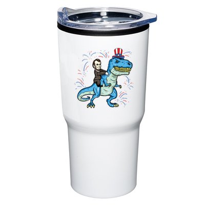 Abe Lincoln Riding A Dinosaur Trex 4th Of July Tumbler