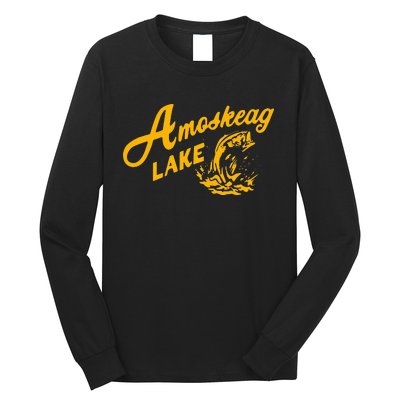 Amoskeag Lake Retro Fishing Funny Fishermans Long Sleeve Shirt