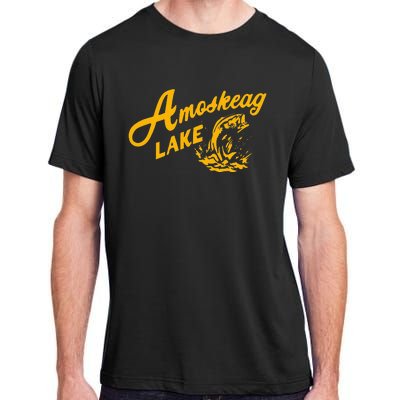 Amoskeag Lake Retro Fishing Funny Fishermans Adult ChromaSoft Performance T-Shirt