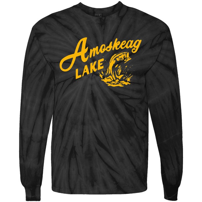 Amoskeag Lake Retro Fishing Funny Fishermans Tie-Dye Long Sleeve Shirt