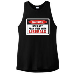 Anti Liberal Republican Does Not Play Well With Liberals Ladies PosiCharge Tri-Blend Wicking Tank