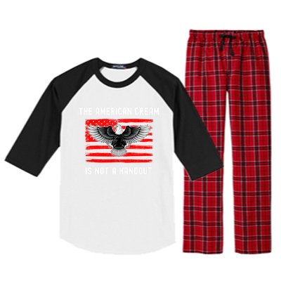 Anti Liberal Republican American Flag Patriotic Conservative Gift Raglan Sleeve Pajama Set