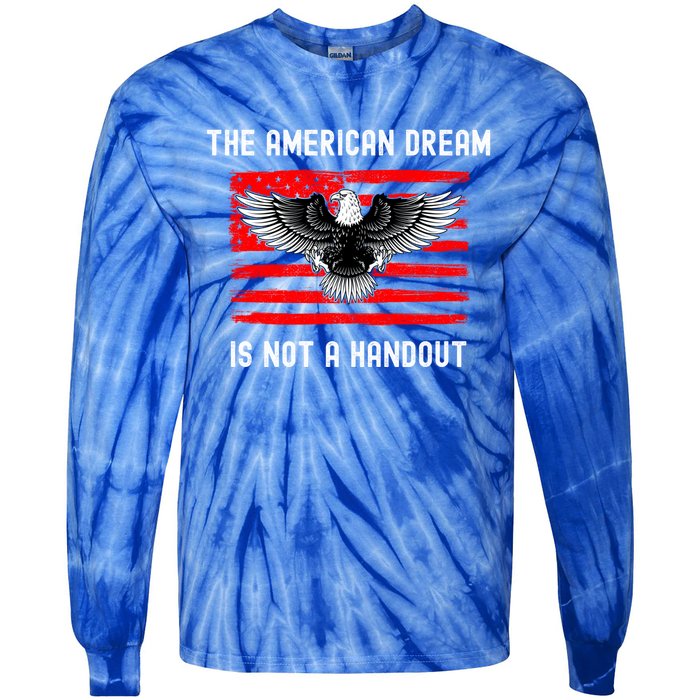 Anti Liberal Republican American Flag Patriotic Conservative Gift Tie-Dye Long Sleeve Shirt