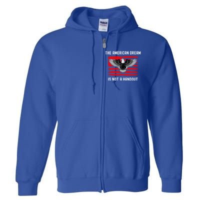 Anti Liberal Republican American Flag Patriotic Conservative Gift Full Zip Hoodie