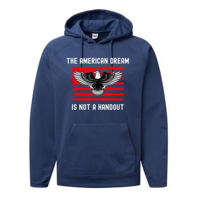 Anti Liberal Republican American Flag Patriotic Conservative Gift Performance Fleece Hoodie