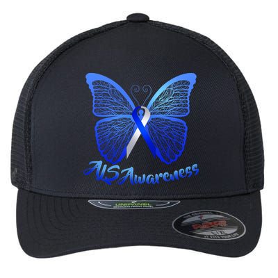 ALS Awareness Butterfly Flexfit Unipanel Trucker Cap