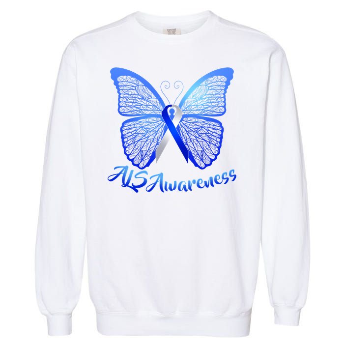 ALS Awareness Butterfly Garment-Dyed Sweatshirt