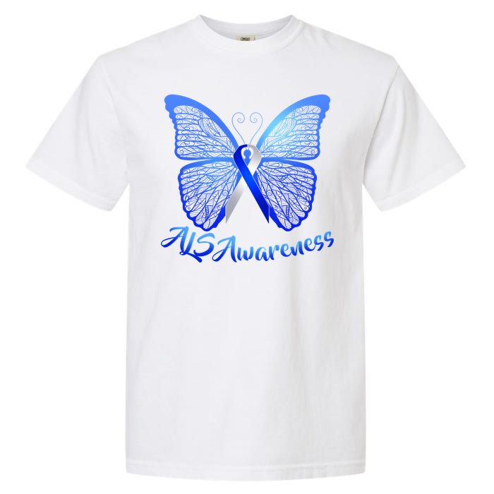 ALS Awareness Butterfly Garment-Dyed Heavyweight T-Shirt