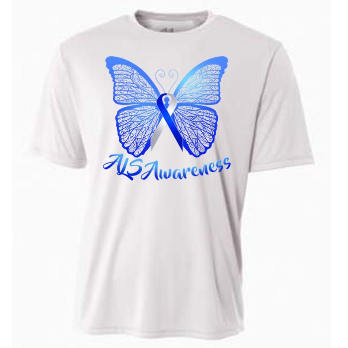 ALS Awareness Butterfly Cooling Performance Crew T-Shirt