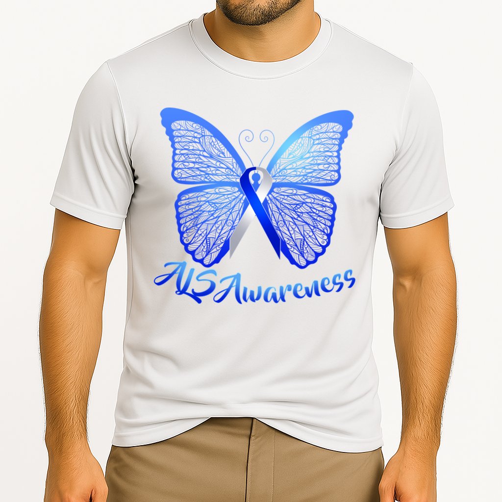 ALS Awareness Butterfly Cooling Performance Crew T-Shirt