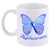 ALS Awareness Butterfly 11oz C Handle Ceramic Mug