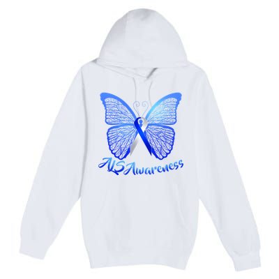 ALS Awareness Butterfly Premium Pullover Hoodie