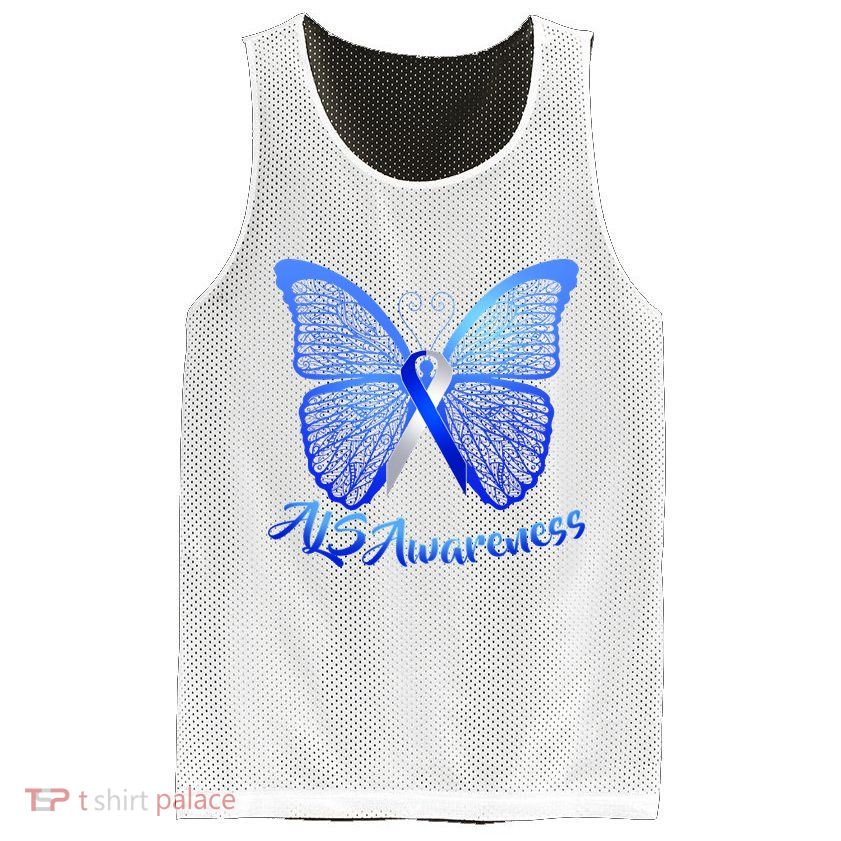 ALS Awareness Butterfly Mesh Reversible Basketball Jersey Tank