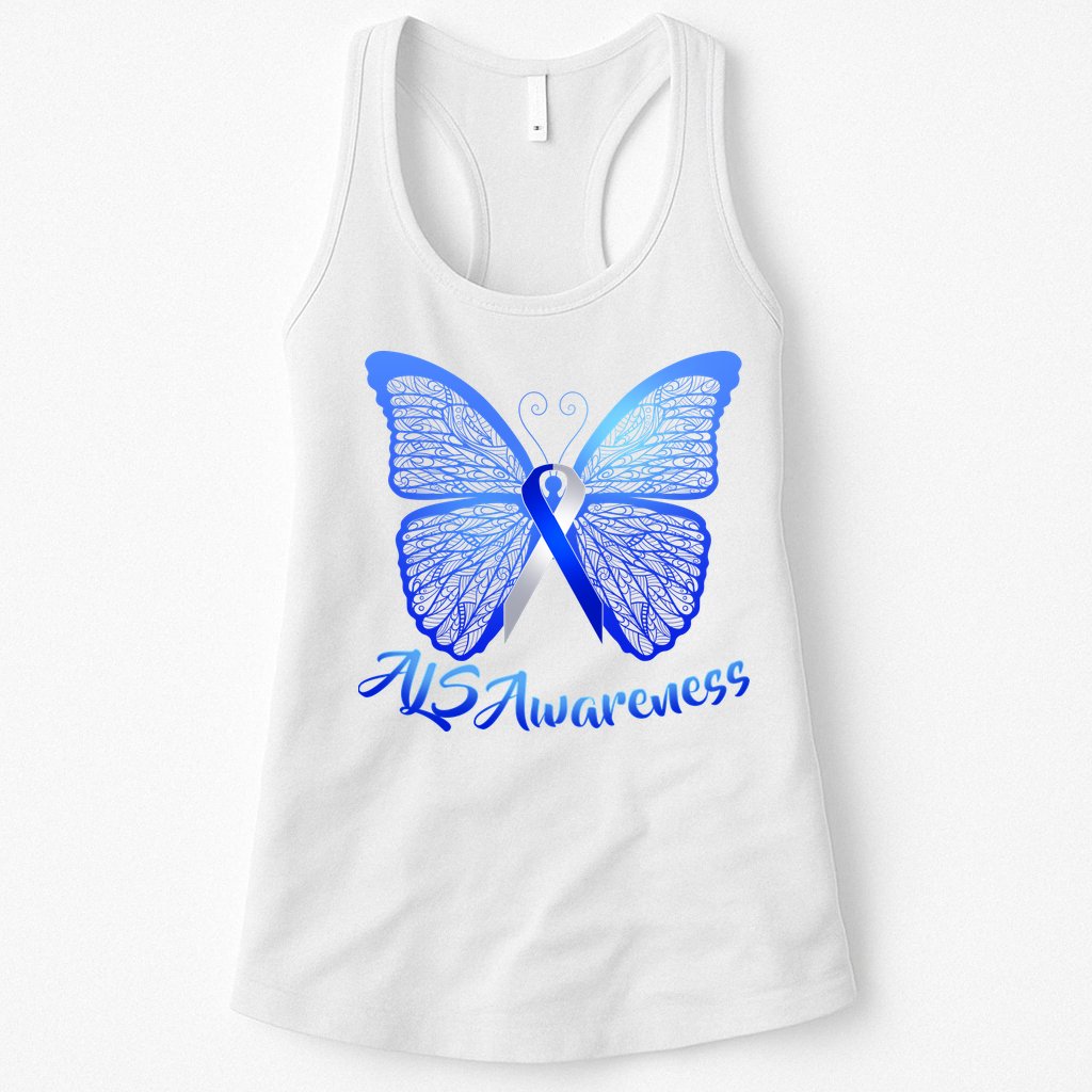 ALS Awareness Butterfly Womens Tank Top