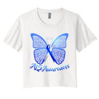 ALS Awareness Butterfly Women's Crop Top Tee