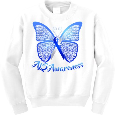 ALS Awareness Butterfly Kids Sweatshirt