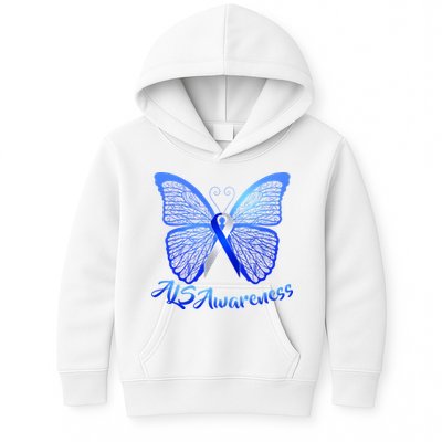 ALS Awareness Butterfly Kids Hoodie
