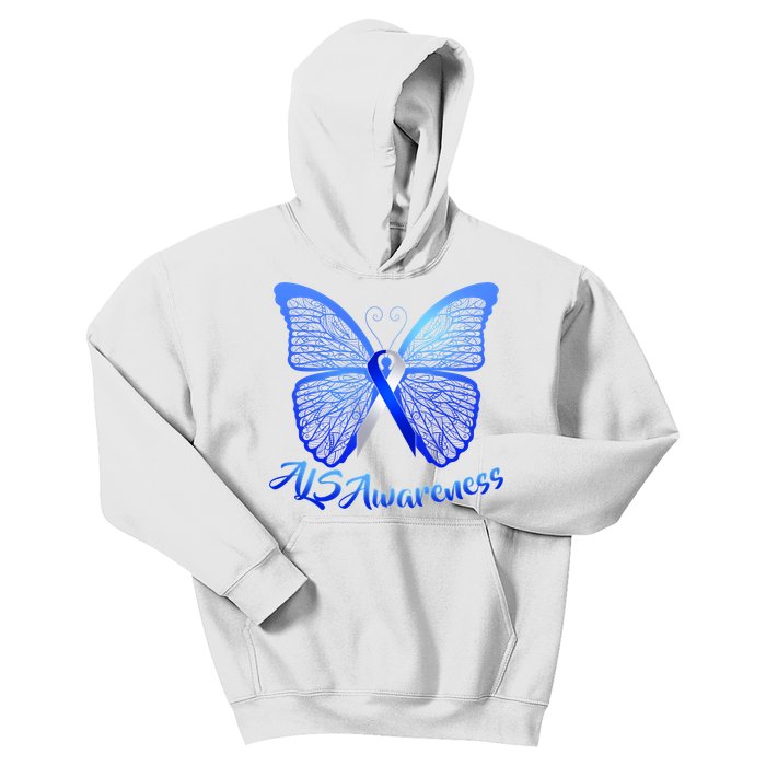 ALS Awareness Butterfly Kids Hoodie