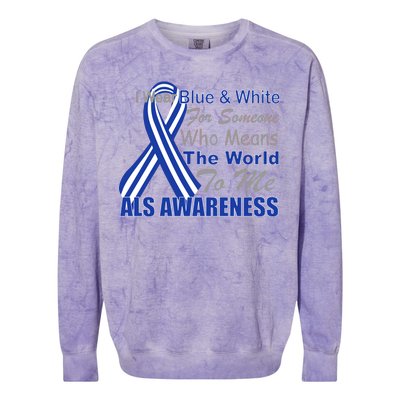 ALS Awareness Mean The World Colorblast Crewneck Sweatshirt