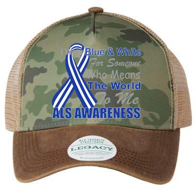 ALS Awareness Mean The World Legacy Tie Dye Trucker Hat