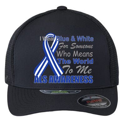 ALS Awareness Mean The World Flexfit Unipanel Trucker Cap