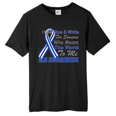 ALS Awareness Mean The World Tall Fusion ChromaSoft Performance T-Shirt