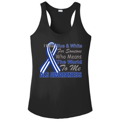 ALS Awareness Mean The World Ladies PosiCharge Competitor Racerback Tank