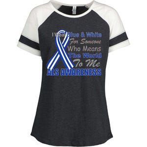 ALS Awareness Mean The World Enza Ladies Jersey Colorblock Tee