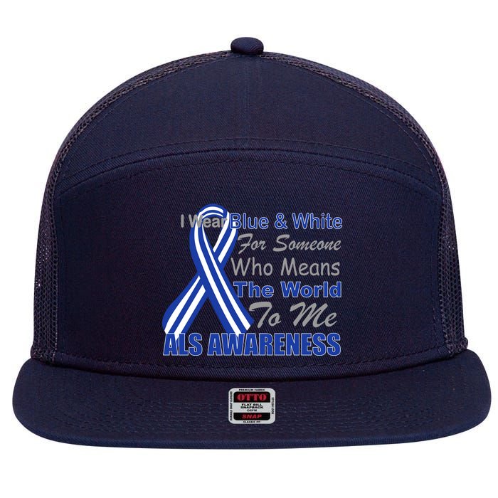 ALS Awareness Mean The World 7 Panel Mesh Trucker Snapback Hat