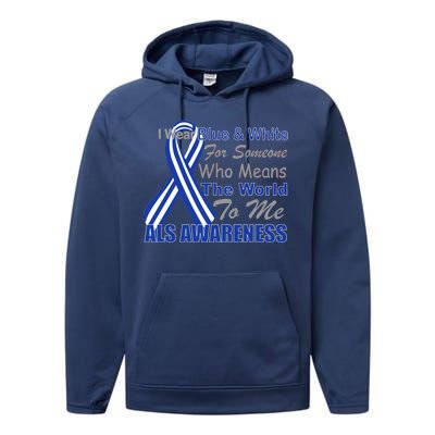 ALS Awareness Mean The World Performance Fleece Hoodie