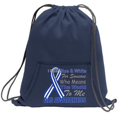 ALS Awareness Mean The World Sweatshirt Cinch Pack Bag