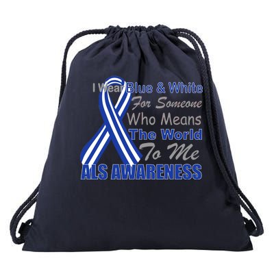 ALS Awareness Mean The World Drawstring Bag