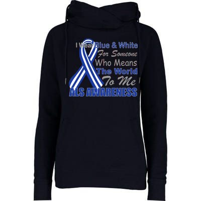 ALS Awareness Mean The World Womens Funnel Neck Pullover Hood