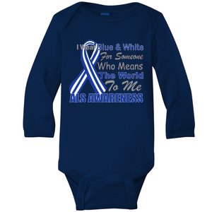 ALS Awareness Mean The World Baby Long Sleeve Bodysuit