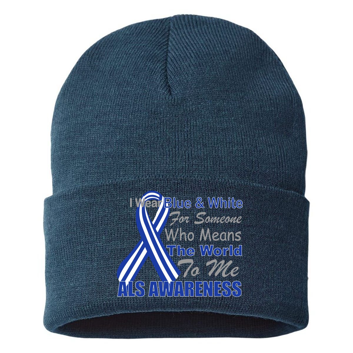 ALS Awareness Mean The World Sustainable Knit Beanie