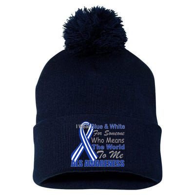 ALS Awareness Mean The World Pom Pom 12in Knit Beanie