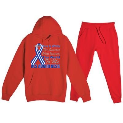 ALS Awareness Mean The World Premium Hooded Sweatsuit Set