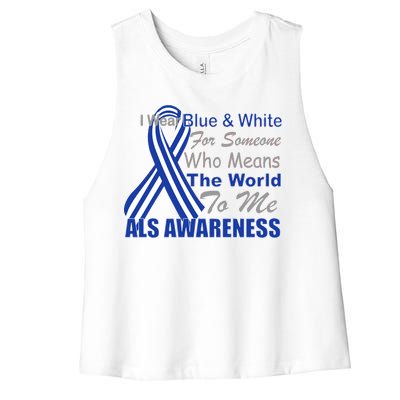 ALS Awareness Mean The World Women's Racerback Cropped Tank