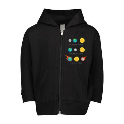 Apocalypse Lunar Solar Eclipse Space Toddler Zip Fleece Hoodie