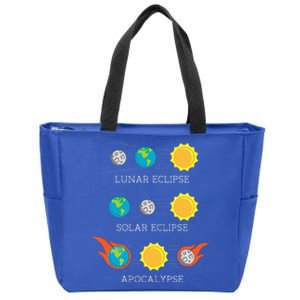 Apocalypse Lunar Solar Eclipse Space Zip Tote Bag