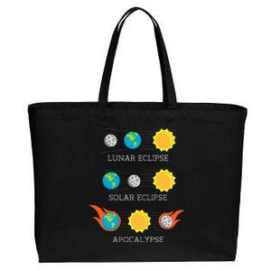 Apocalypse Lunar Solar Eclipse Space Cotton Canvas Jumbo Tote