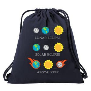 Apocalypse Lunar Solar Eclipse Space Drawstring Bag