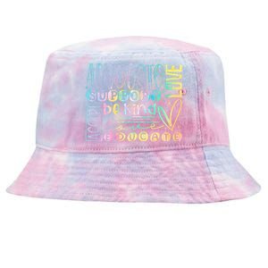 Advocate Love Support Accept Be Kind Autism Awareness Gift Tie-Dyed Bucket Hat