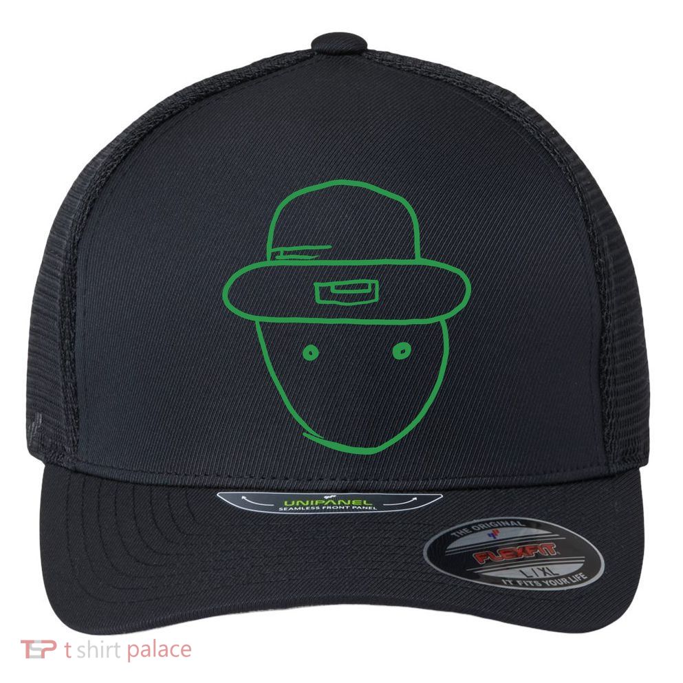 Amateur Leprechaun Sketch Flexfit Unipanel Trucker Cap