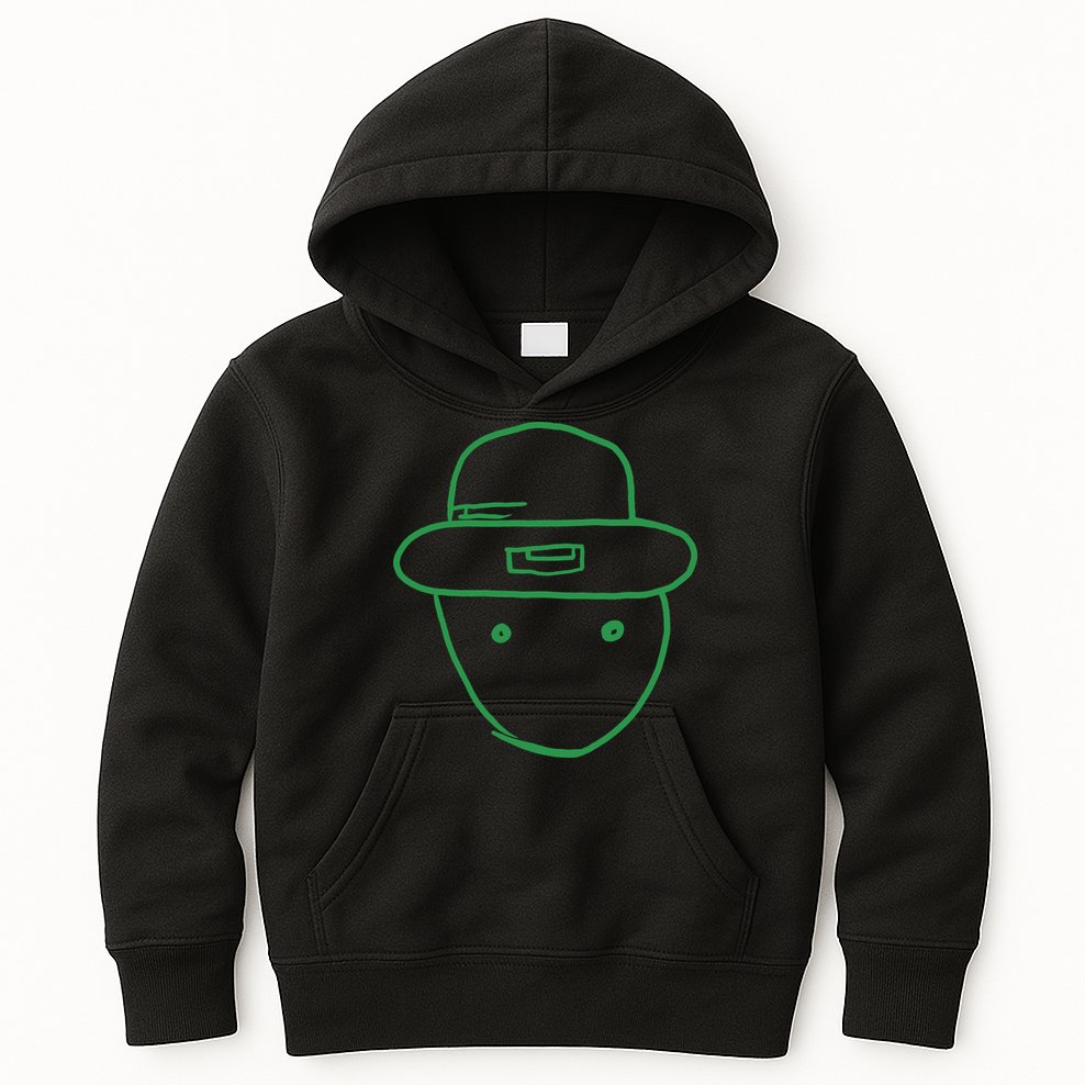 Amateur Leprechaun Sketch Kids Hoodie
