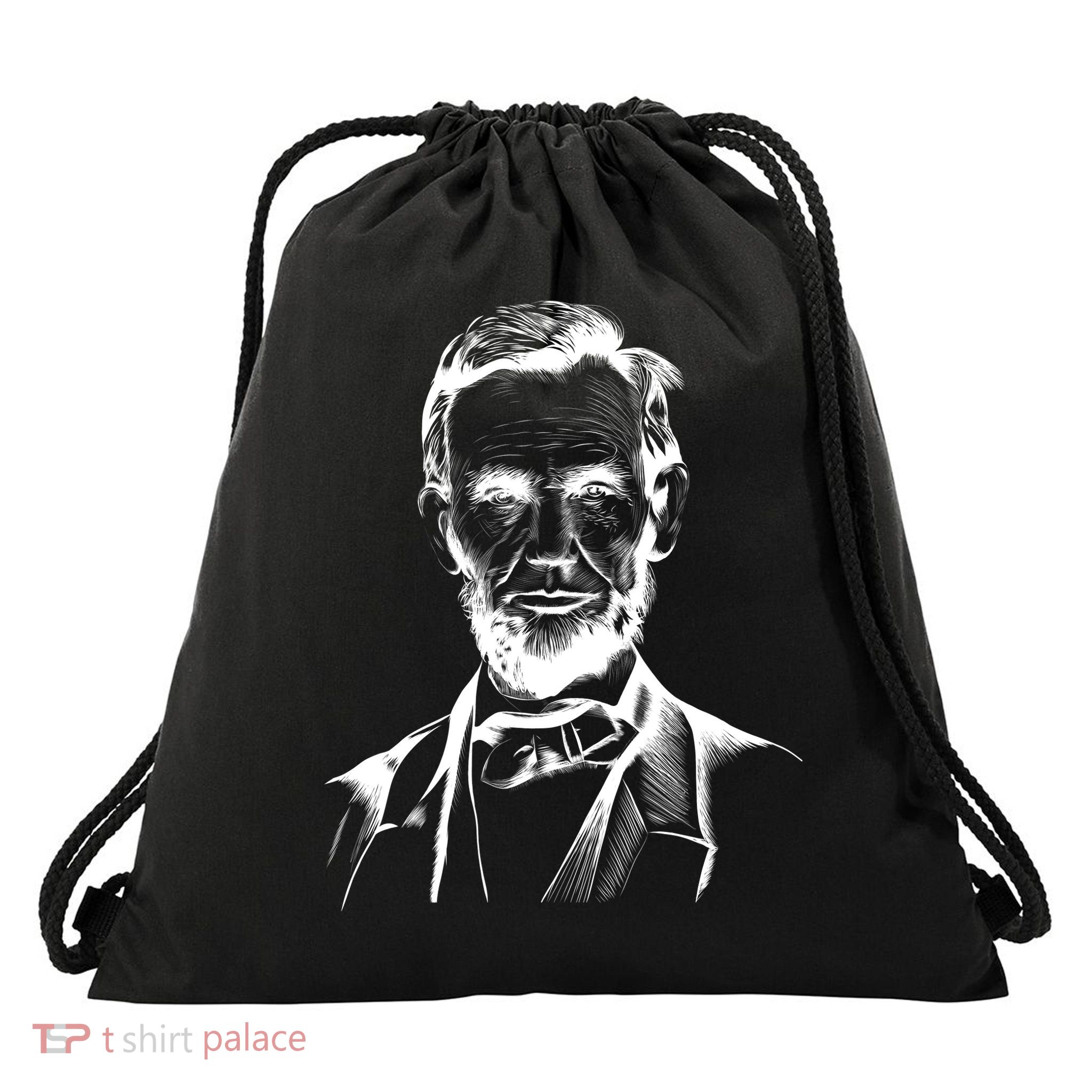 Abraham Lincoln Sketch Drawstring Bag