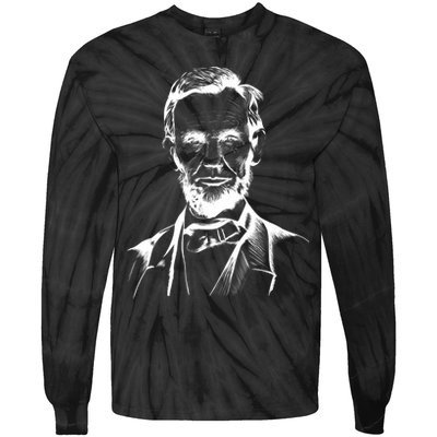 Abraham Lincoln Sketch Tie-Dye Long Sleeve Shirt