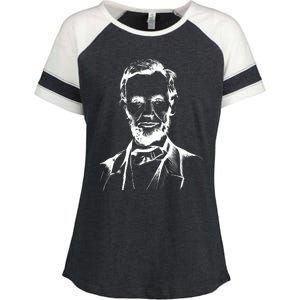 Abraham Lincoln Sketch Enza Ladies Jersey Colorblock Tee