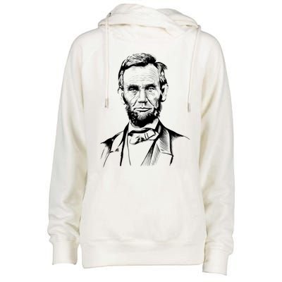 Abraham Lincoln Sketch Womens Funnel Neck Pullover Hood